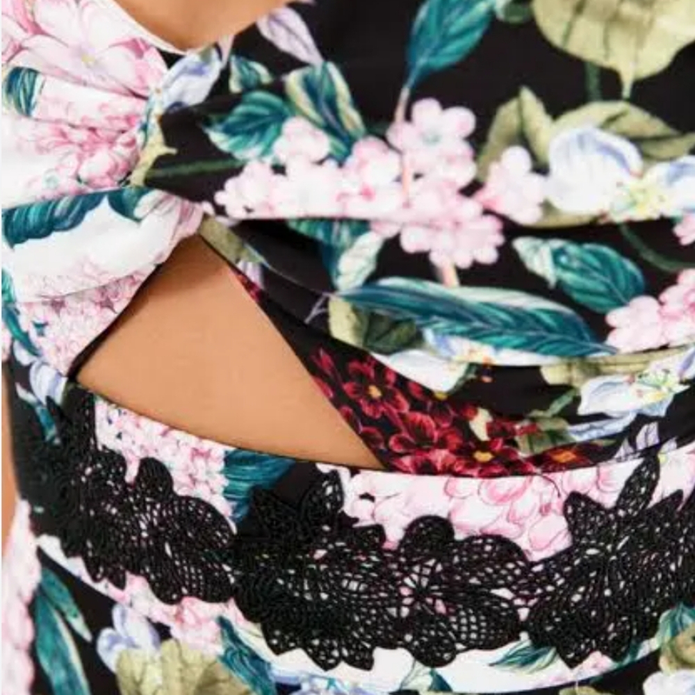 KEEPSAKE the Label Strapless Floral Dress - Black and Multicolor - Picture 4 of 9
